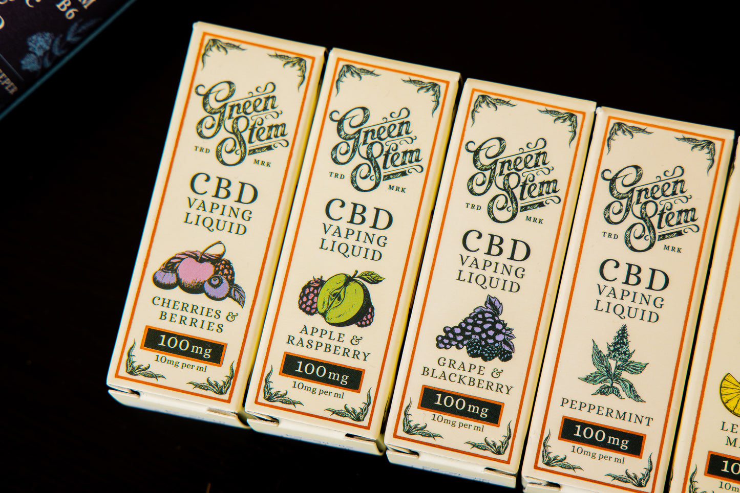 Green stem cherries and berries CBD Vape juice