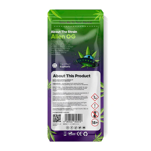 Alien OG Terpene infused CBD Vape Pembrokeshire CBD Centre