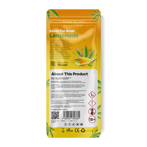 Broad Spectrum Lemonade Terpene CBD Vape Juice