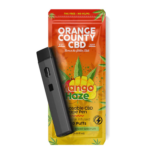 Mango Haze Disposable CBD Vape Pen Orange County Terpene infused CBD 