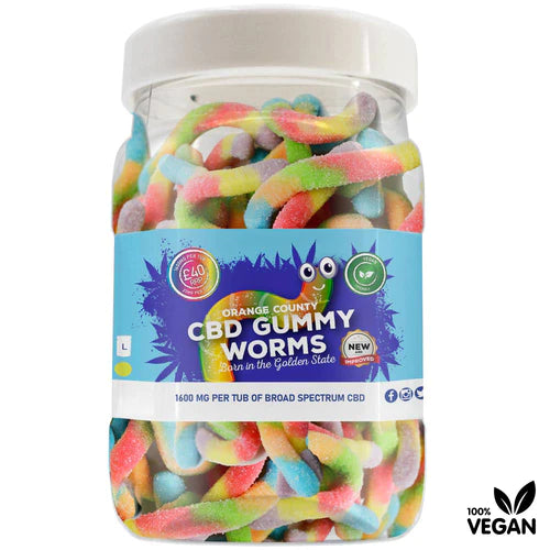 Copy of CBD Gummy Worms 1600MG (Large Tub) Orange County CBD