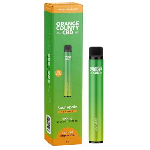 Green Apple CBD and CBG Disposable Vape Pen Orange County CBD 