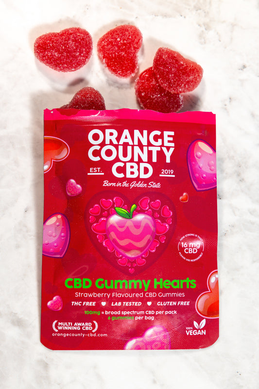 Orange County CBD Gummy Hearts Vegan Friendly 