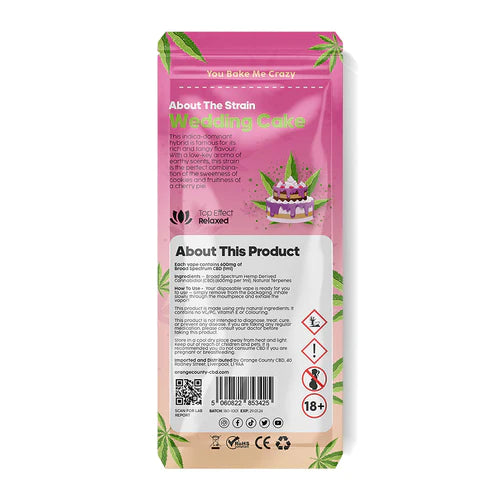 Orange County Wedding cake Terpene CBD Vape Bar